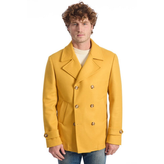 Yellow Wool Men's Short Coat