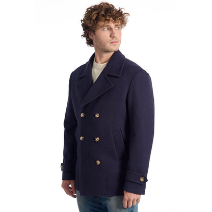Blue Wool Men's Short Coat