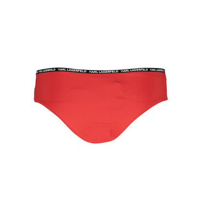 Red Elastane Swimwear