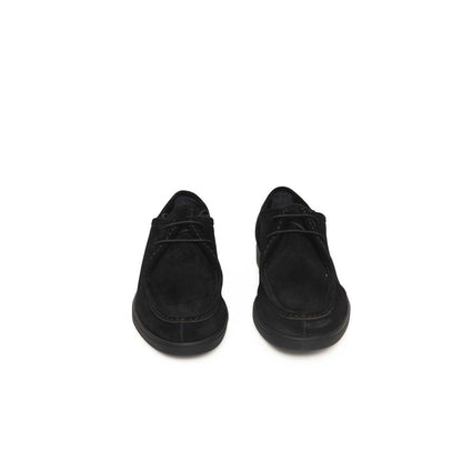 Black Cowhide Men Derby Shoe