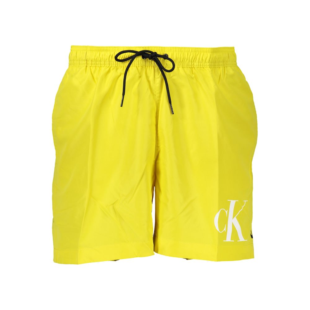 Yellow Polyester Swimwear