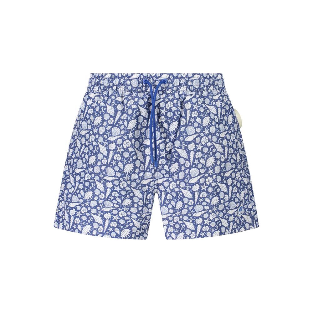 Blu Polyester Men's Swim Boxer
