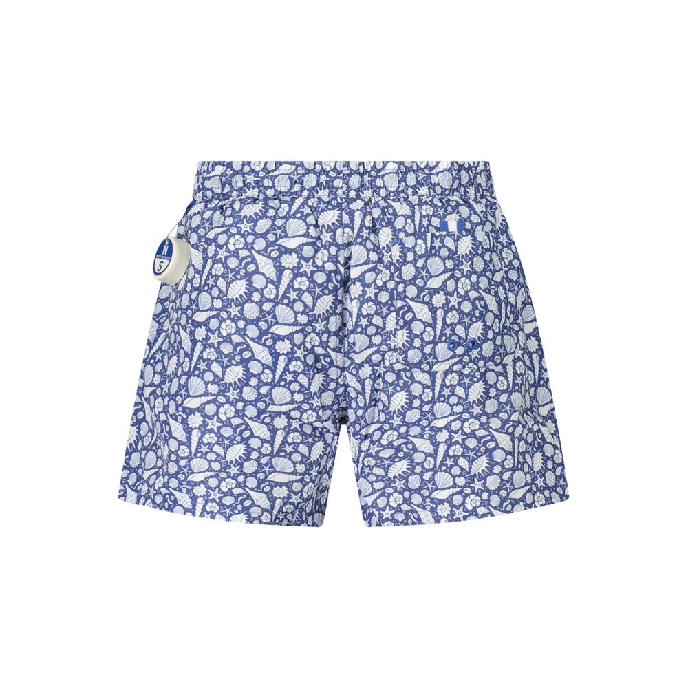 Blu Polyester Men's Swim Boxer