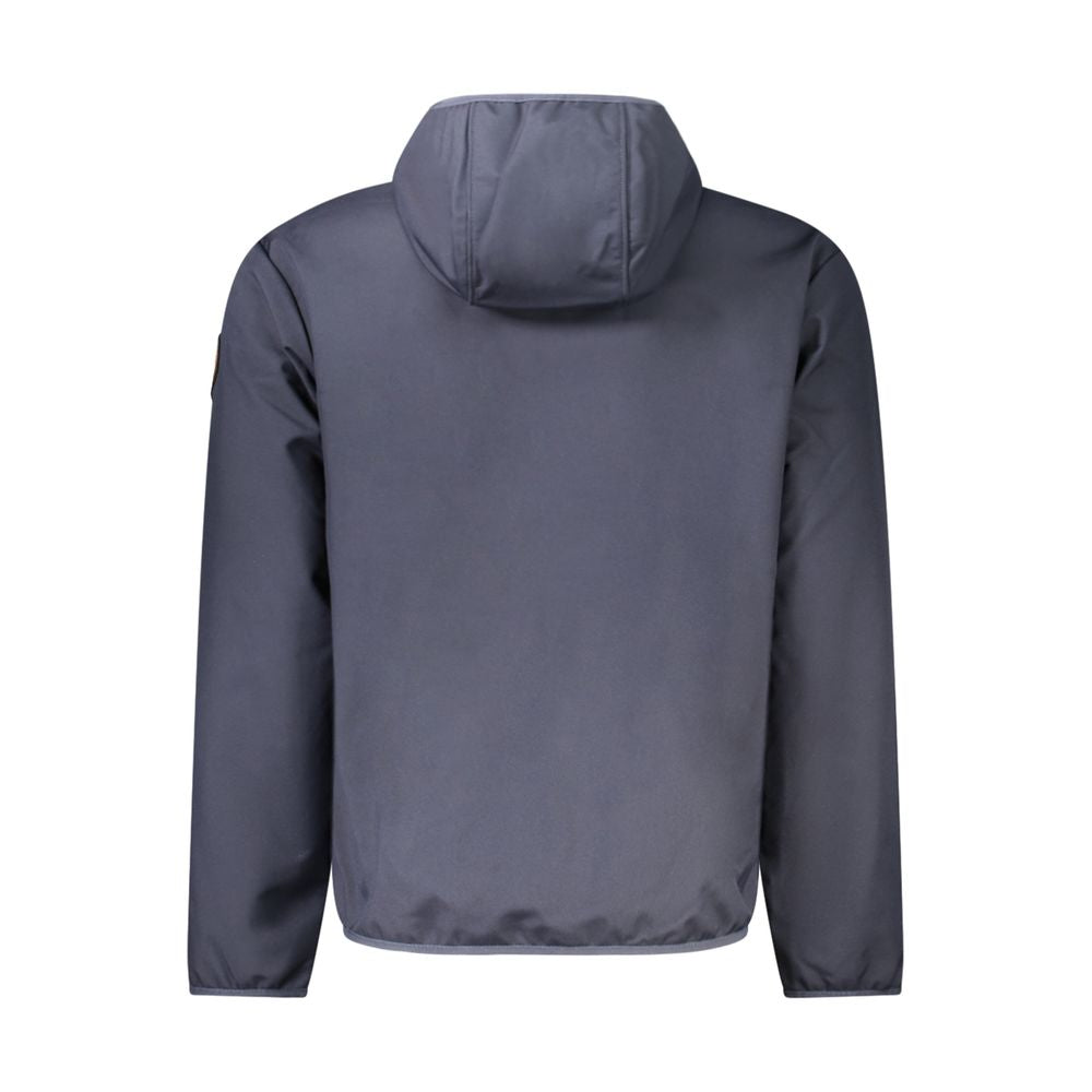 Blue Polyester Men Jacket