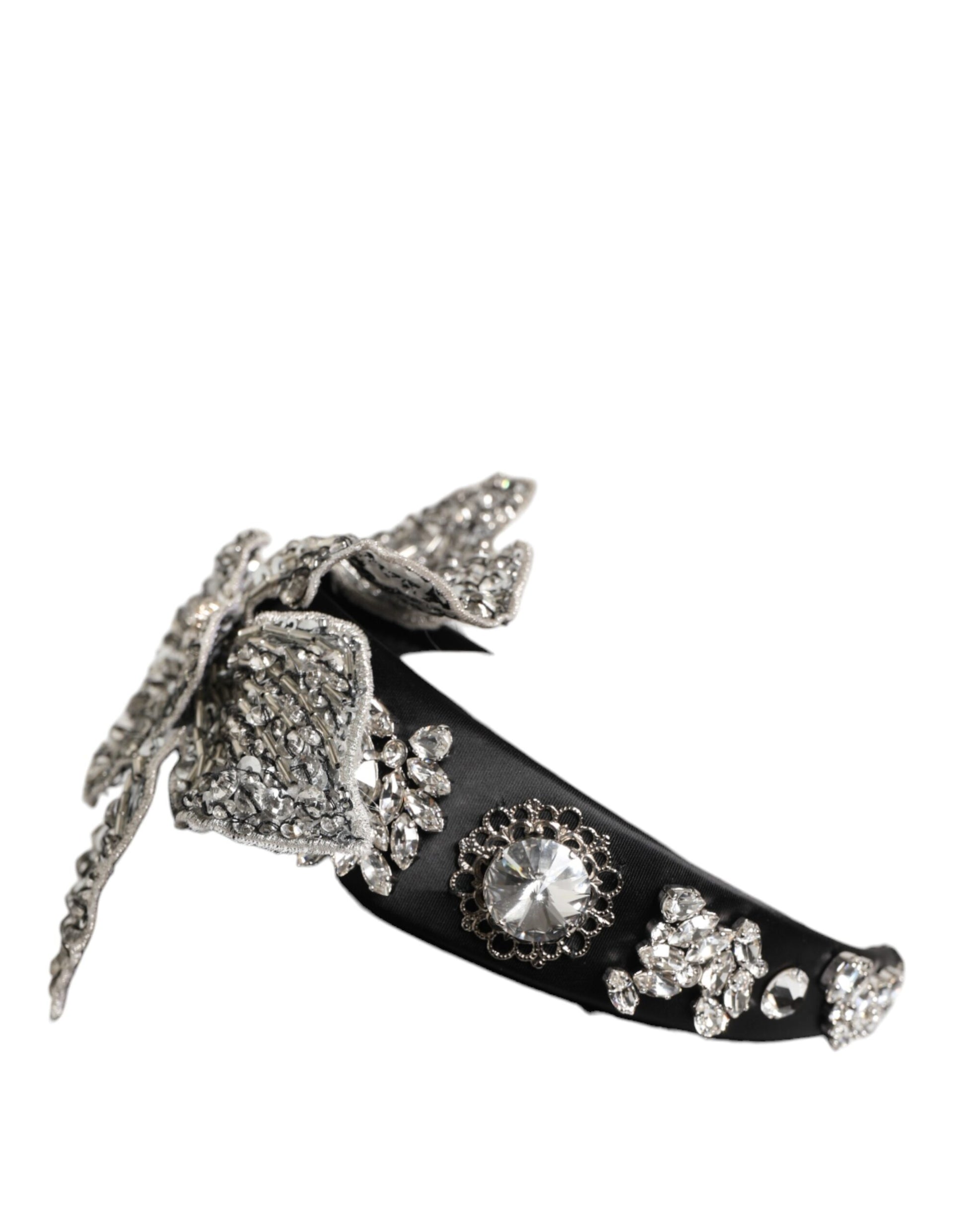 Black Hair Flower Crystal LIMONI Women Headband Diadem