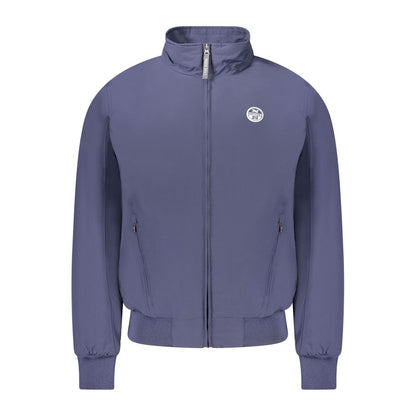 Blue Polyester Men's Bomber Jacket