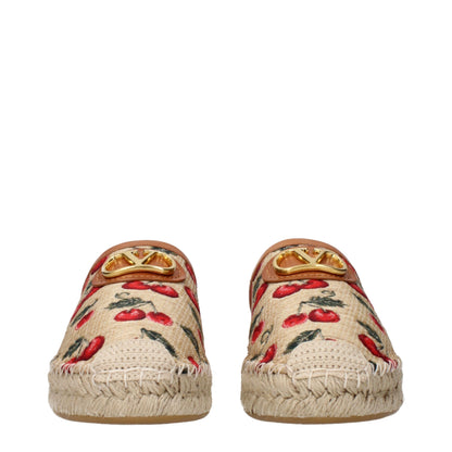 Beige Raffia Slippers