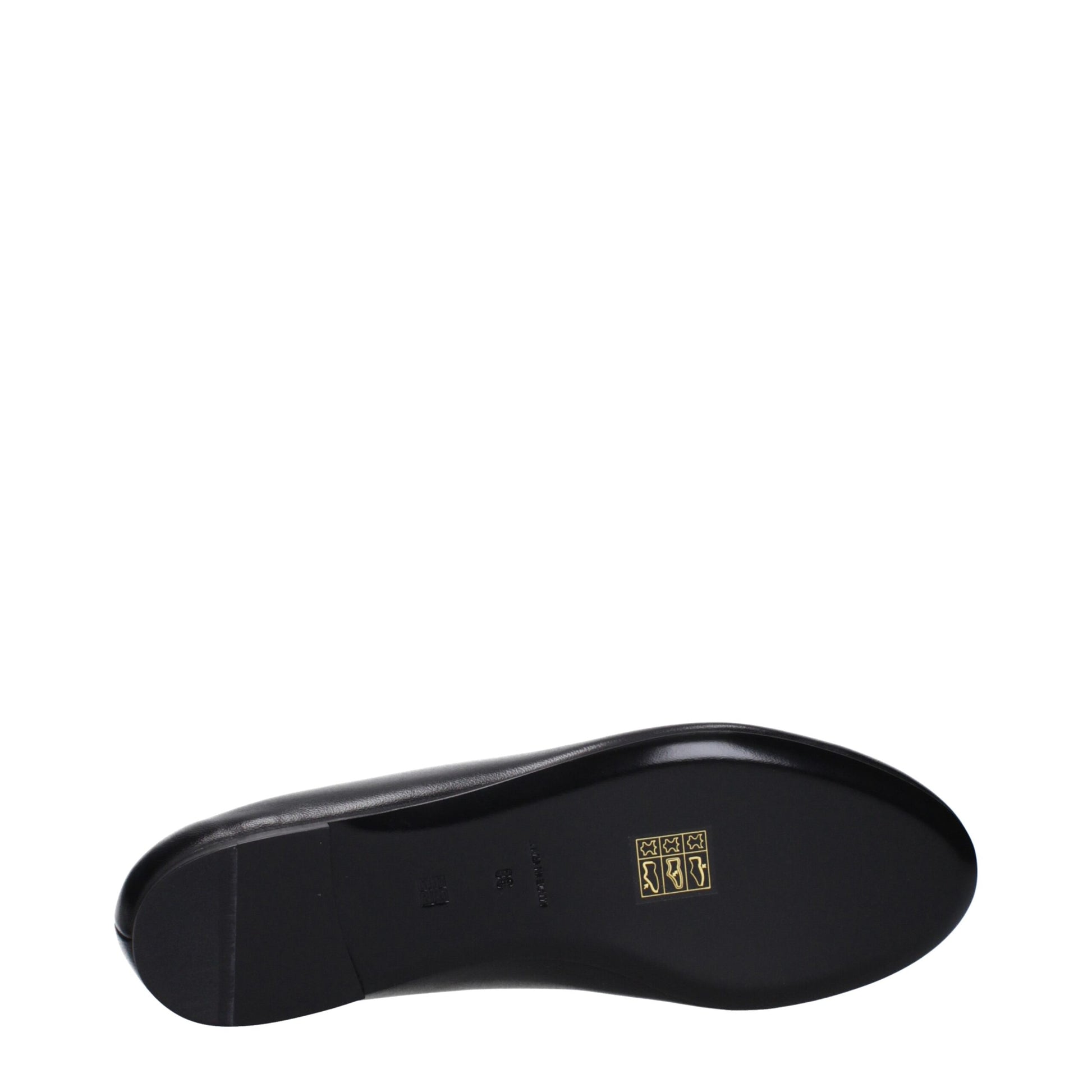 Black Leather Ballet Flats