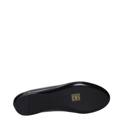 Black Leather Ballet Flats