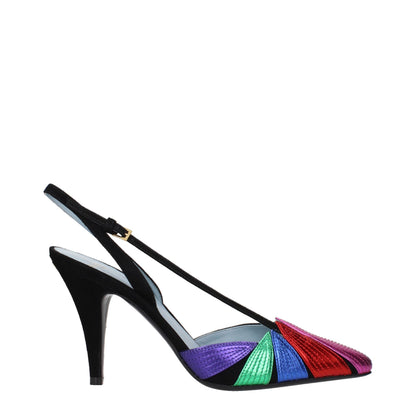 Black Leather High Heel Pumps