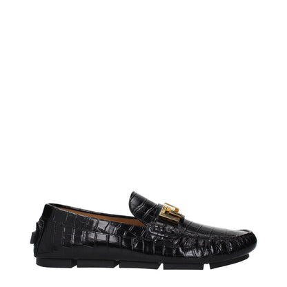 Black Leather Slip-On Loafers