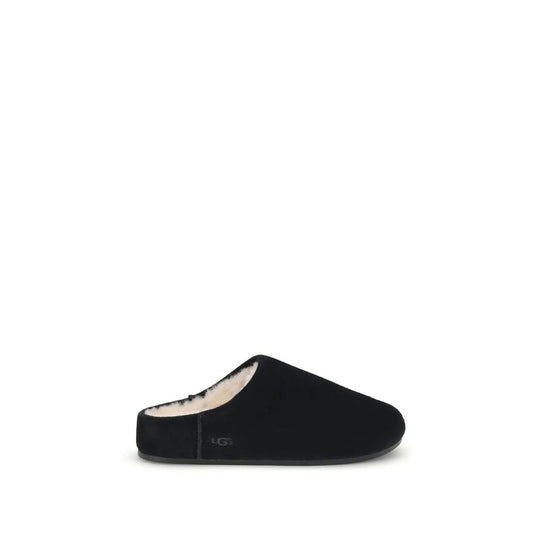 Black Leather Mules