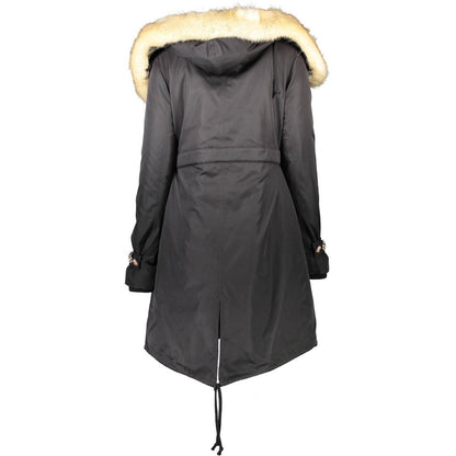 Black Polyester Jackets & Coat