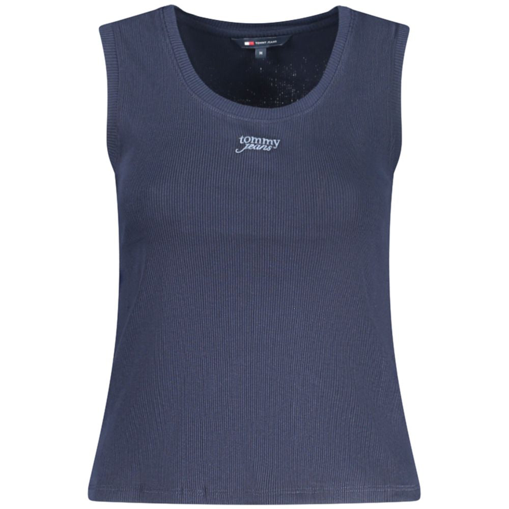 Blue Cotton Women Tank Top