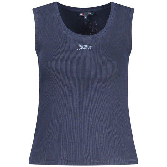 Blue Cotton Women Tank Top
