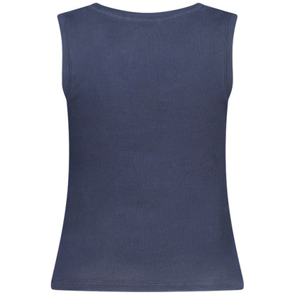 Blue Cotton Women Tank Top