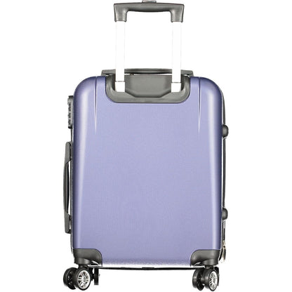 Blue Polyurethane Women's Travel Bag