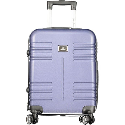 Blue Polyurethane Women's Travel Bag