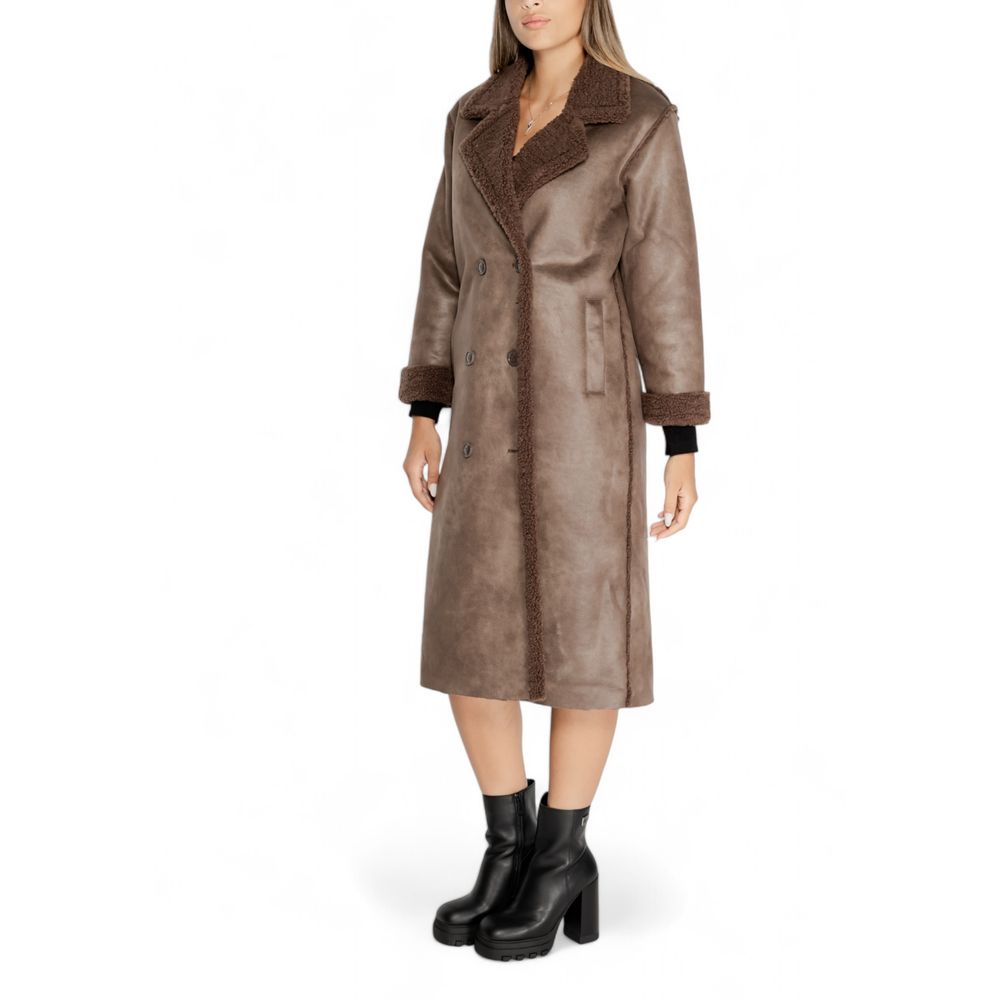 Brown Polyester Coat