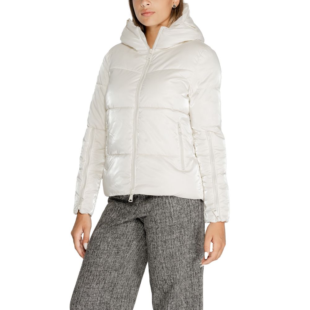 Cream Polyester Jackets & Coat