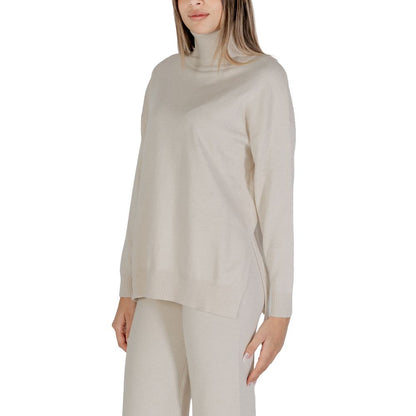 Beige Viscose Turtleneck