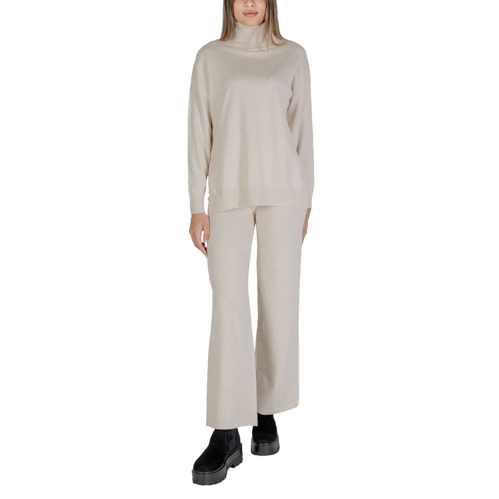 Beige Viscose Turtleneck