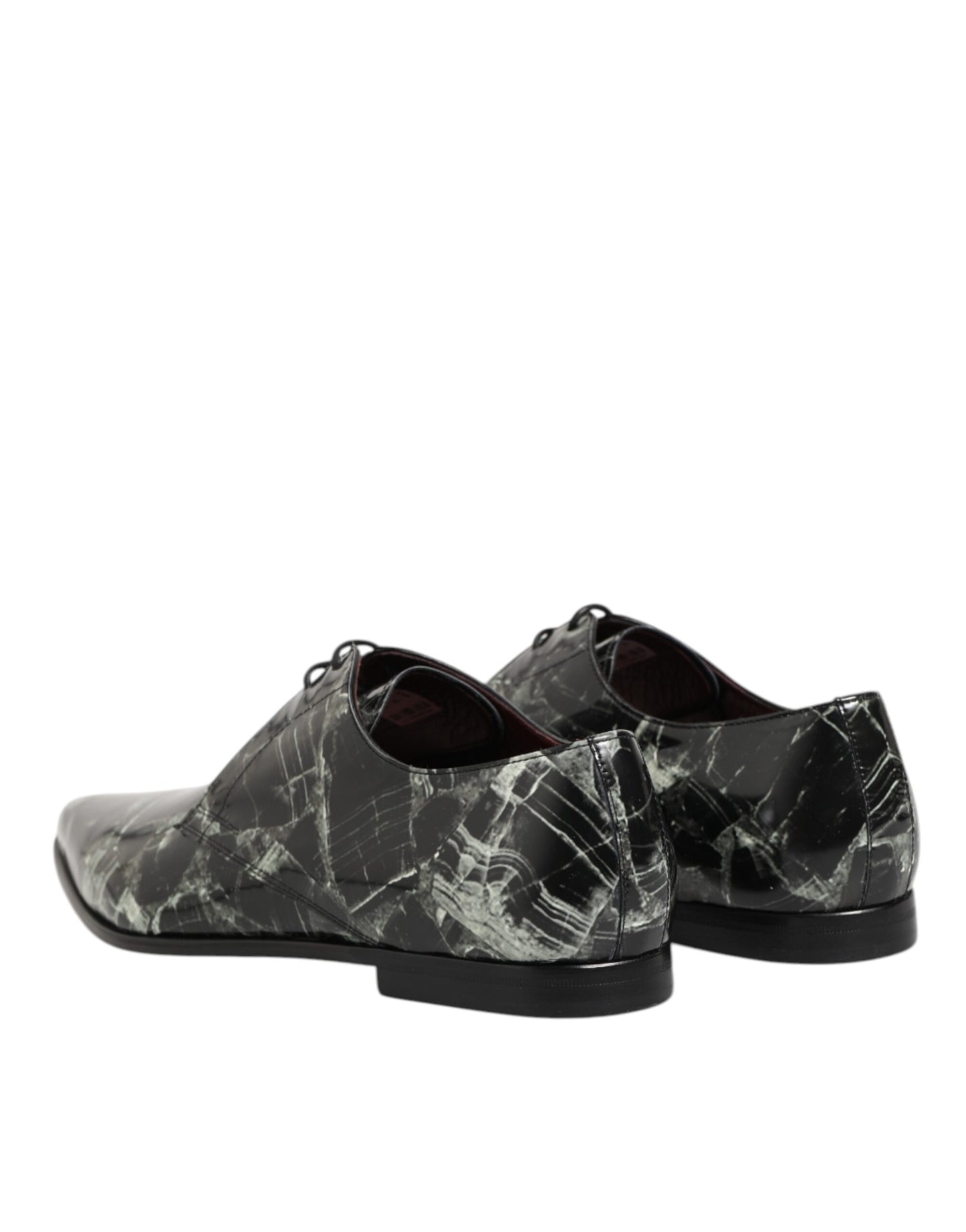 Marbled Pattern Dress Lace Up Derby Shoes