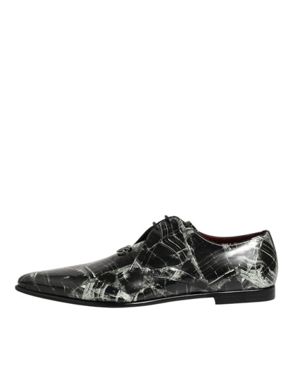Marbled Pattern Dress Lace Up Derby Shoes