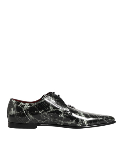 Marbled Pattern Dress Lace Up Derby Shoes