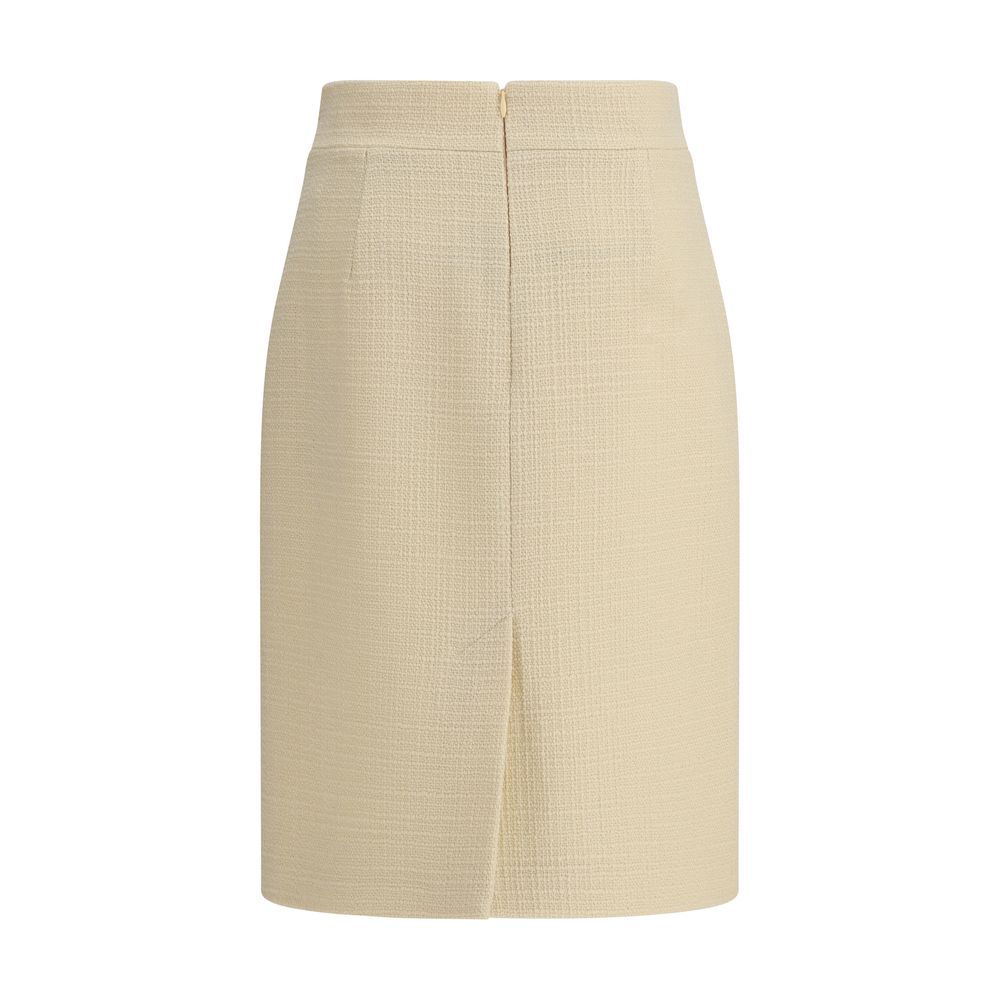 Cream Fleece Wool Skirt