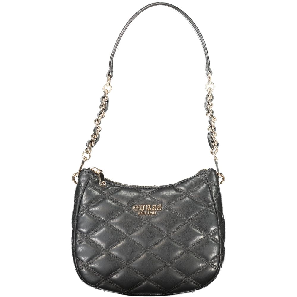 Black Polyurethane Women Handbag