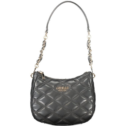 Black Polyurethane Women Handbag