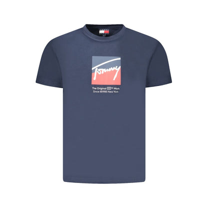 Blue Cotton Men's T-Shirt