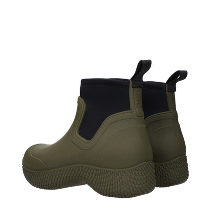 Green Cotton Ankle Boots