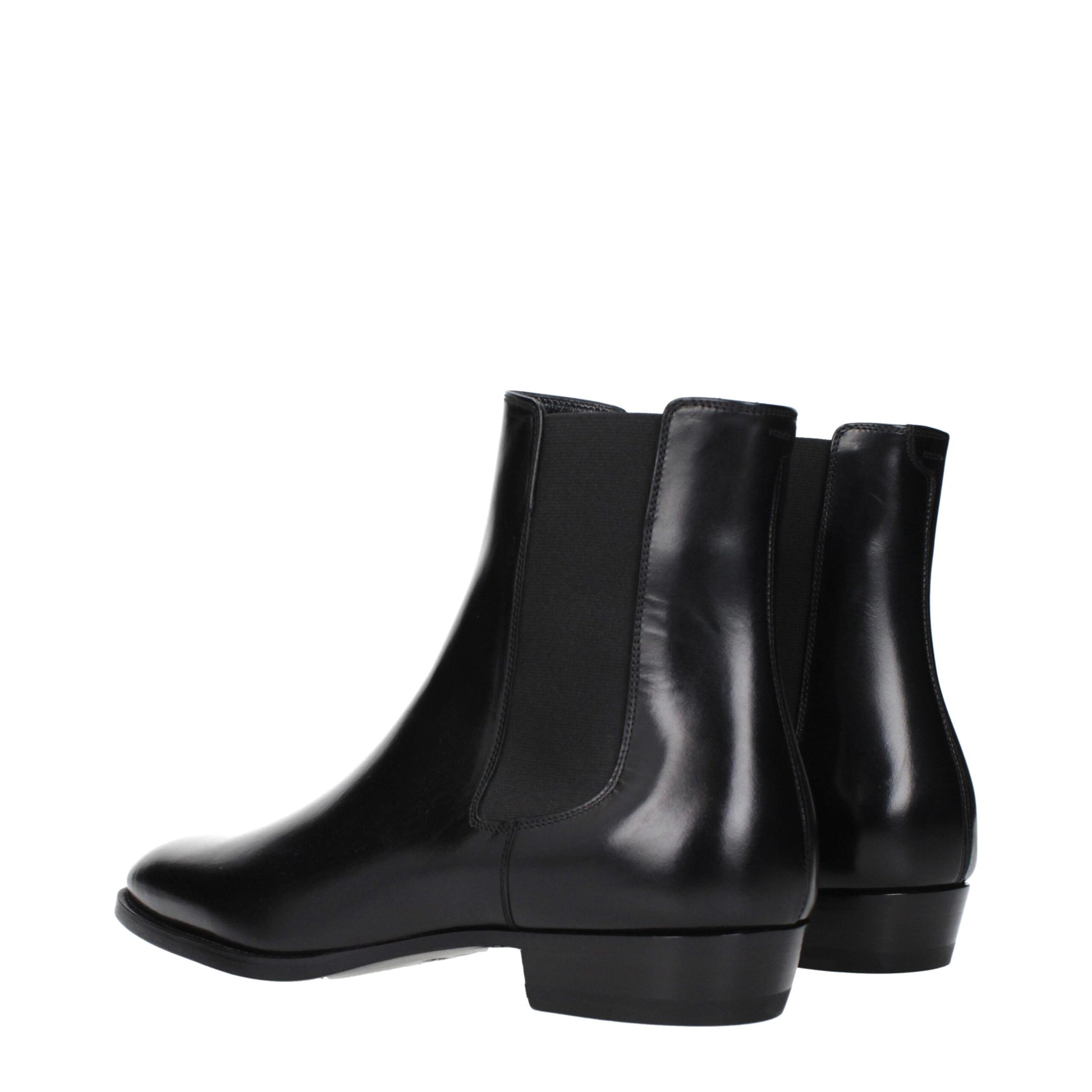 Black Leather Ankle Boots