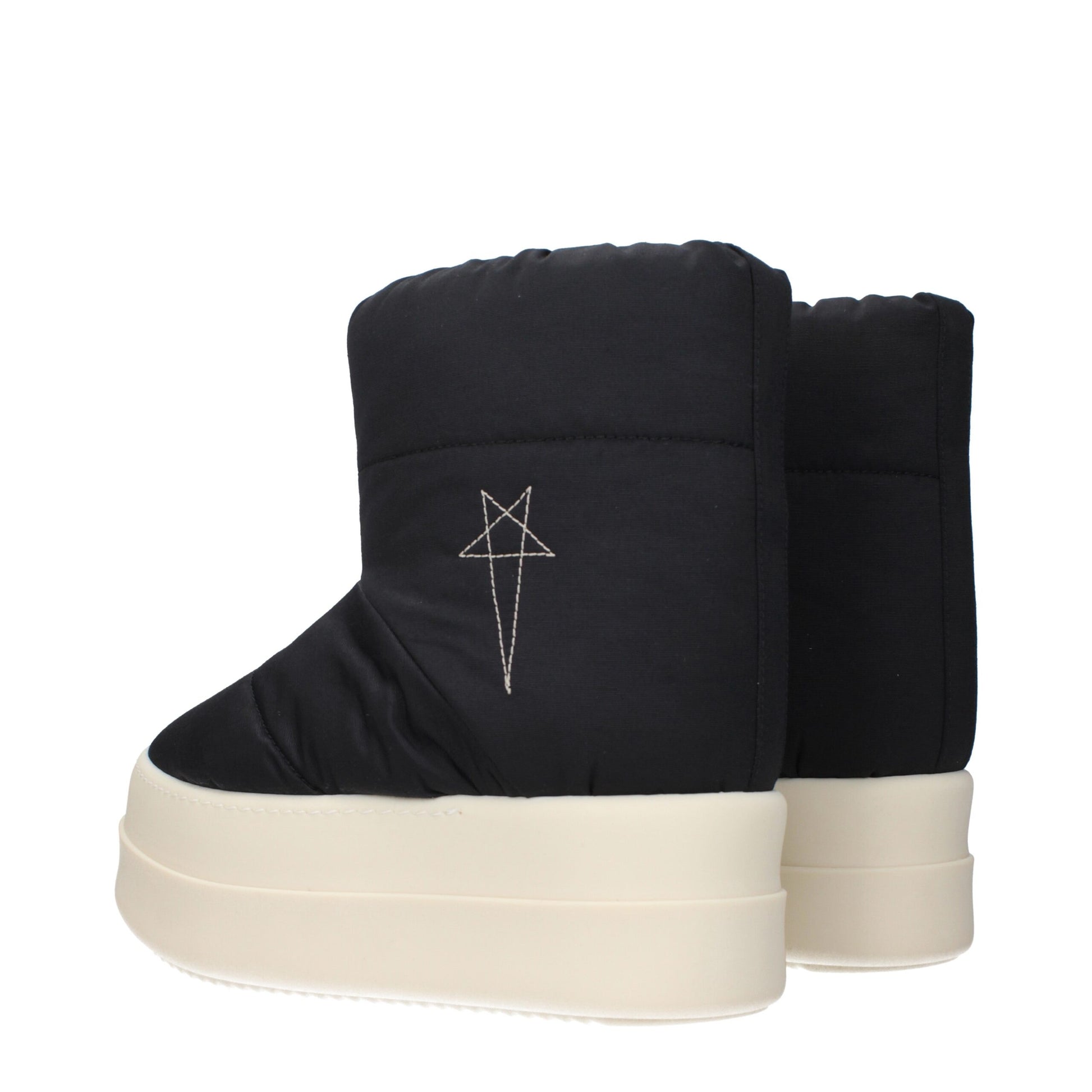 Black Fabric Ankle Boots