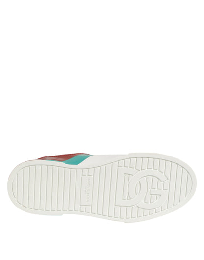 Multicolor Leather Logo Low Top Sneakers Shoes