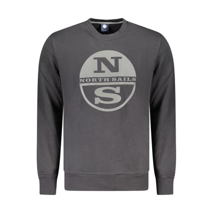 Black Cotton Men Sweatshirt