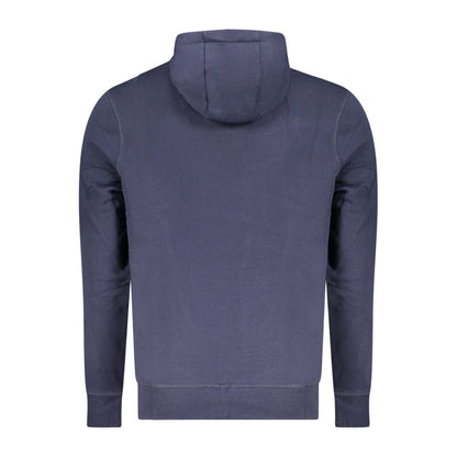 Blue Cotton Men's Hooded Sweatshirt