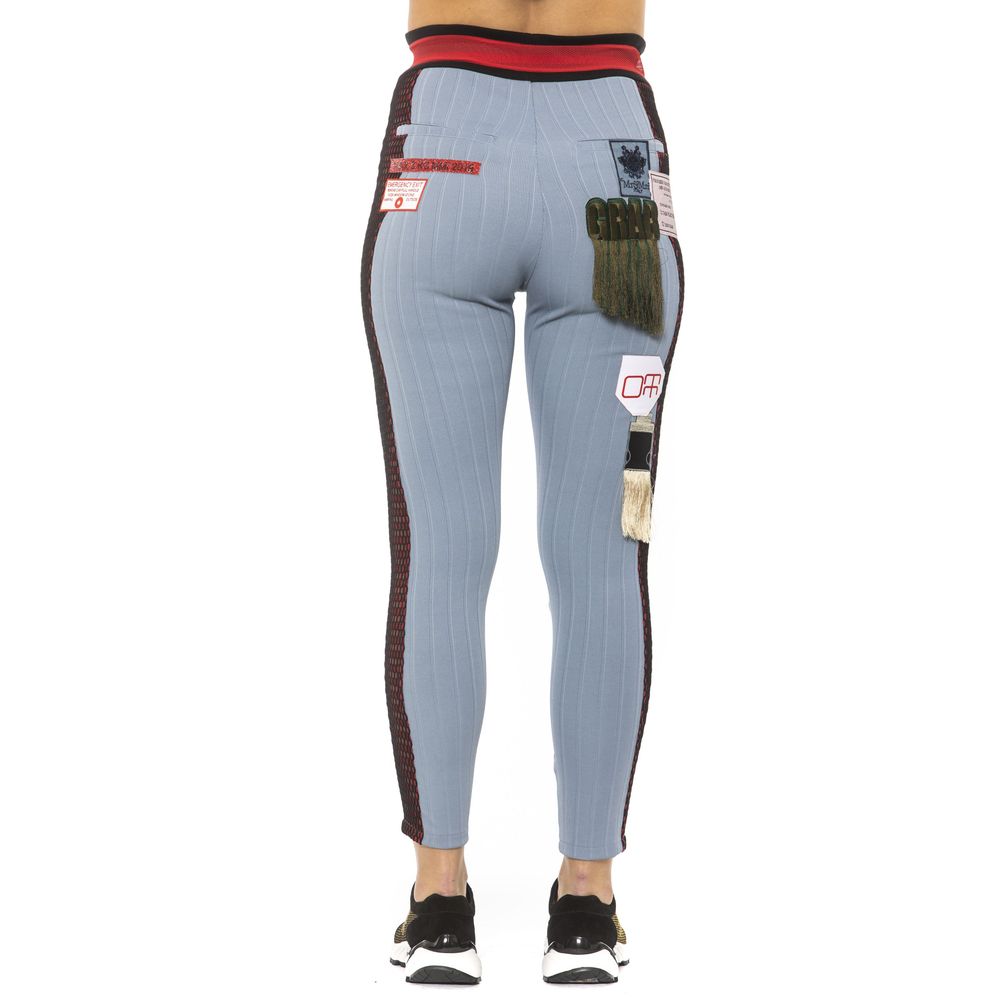 Light Blue Cotton Women Leggings