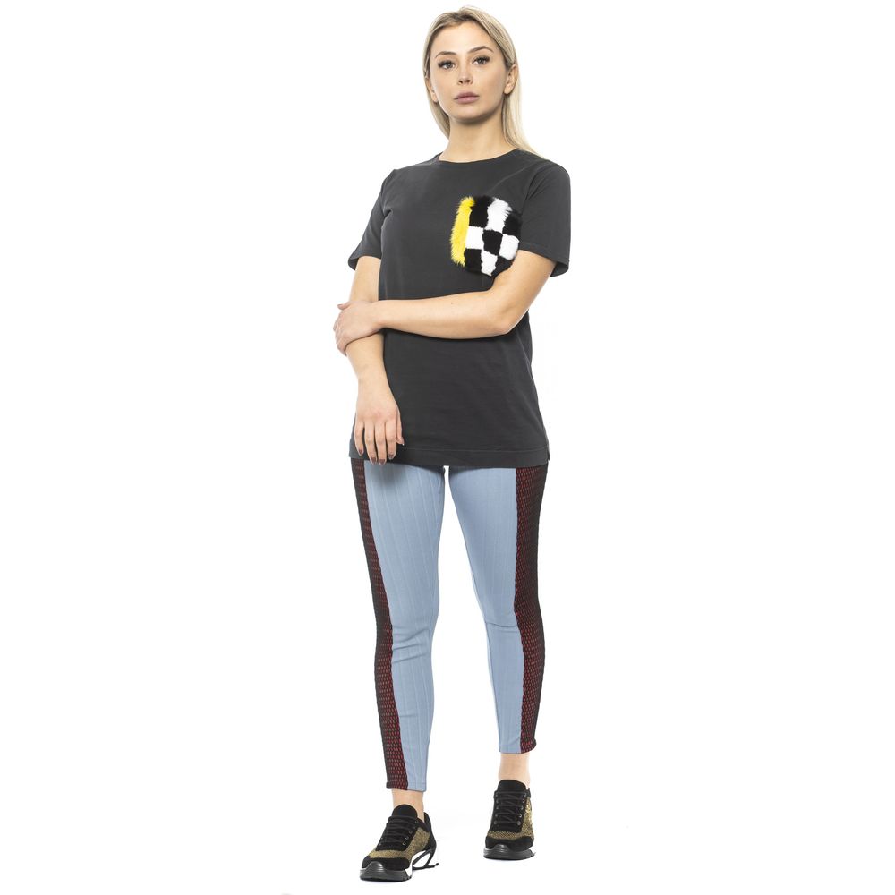 Light Blue Cotton Women Leggings