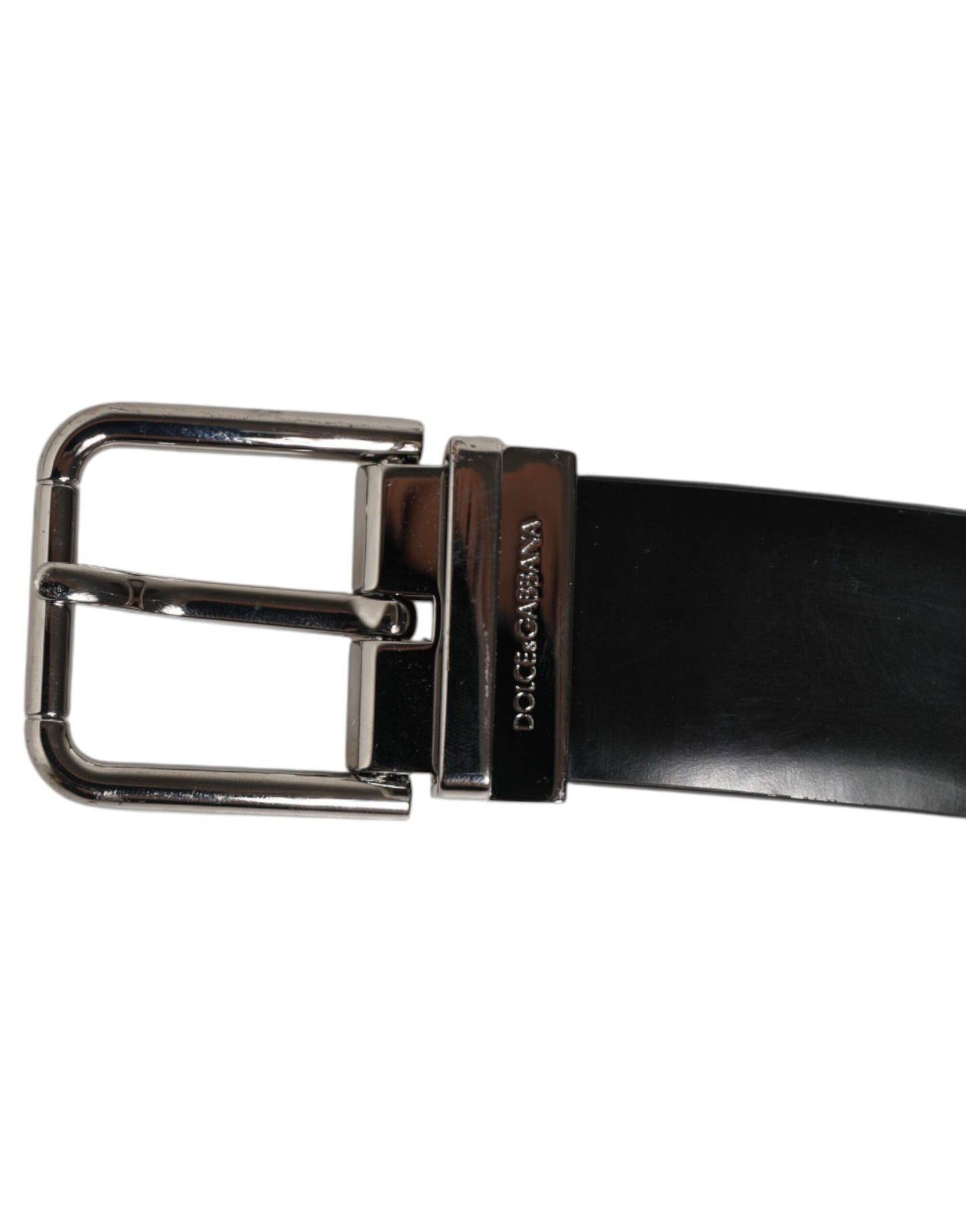 Black Leather Classic Metal Buckle Men Belt