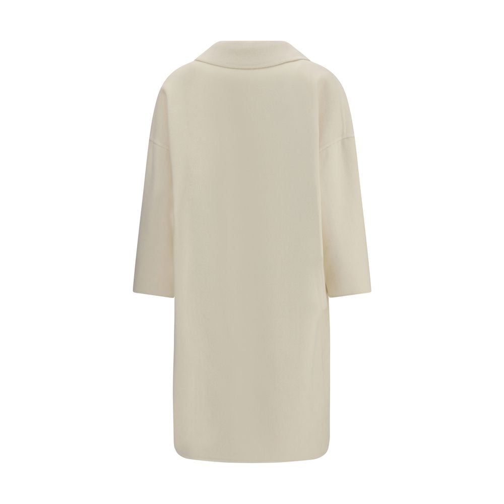 Cream Fleece Wool Coat