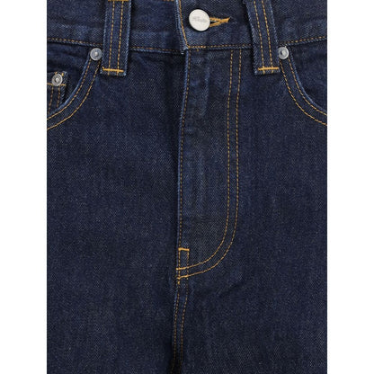 Blue Cotton Relaxed Fit Jeans