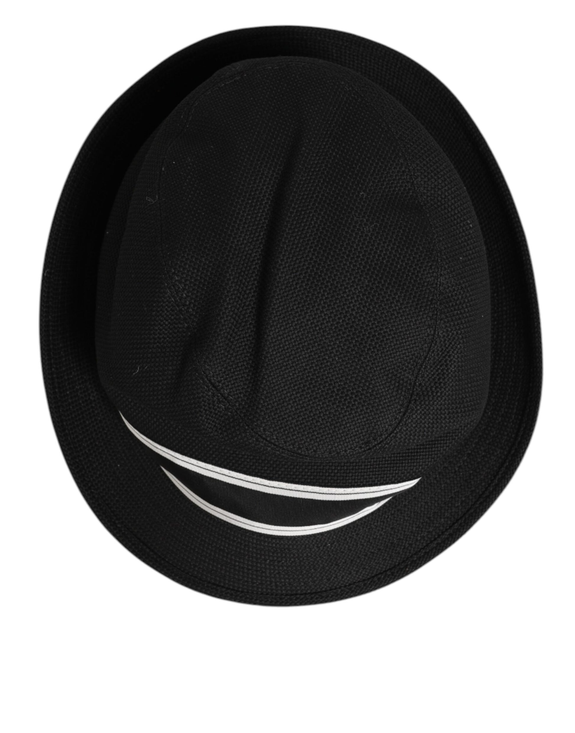 Black Cotton Polka Dot Lining Fedora Men Hat