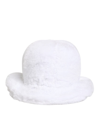 White Modacrylic Fur Bucket Men Capello Hat