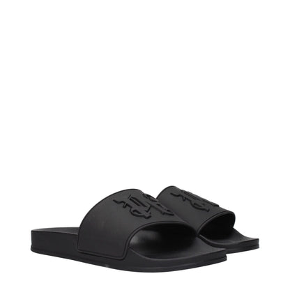 Black Cotton Slippers