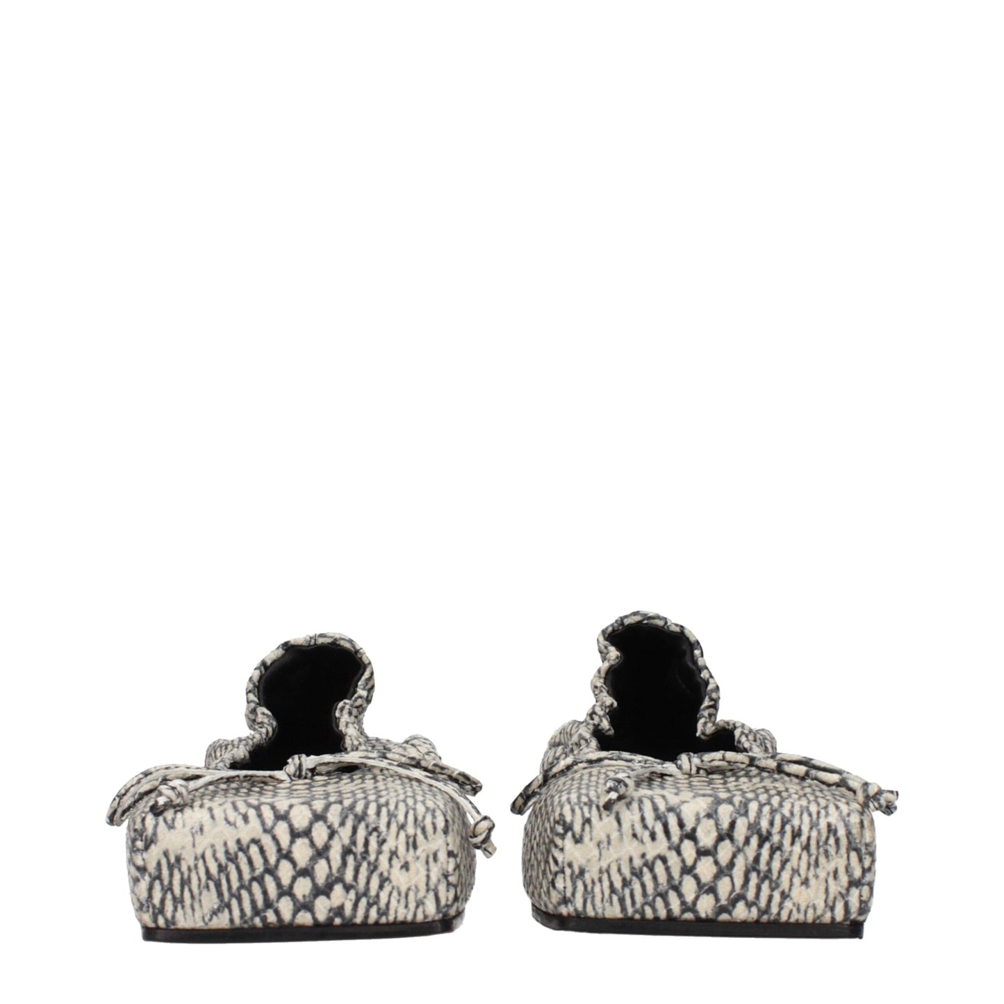 Beige Leather Ballet Flats