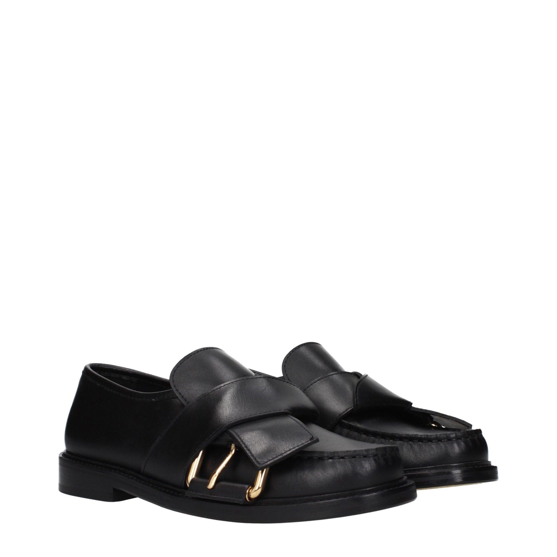 Black Leather Slip-On Loafers