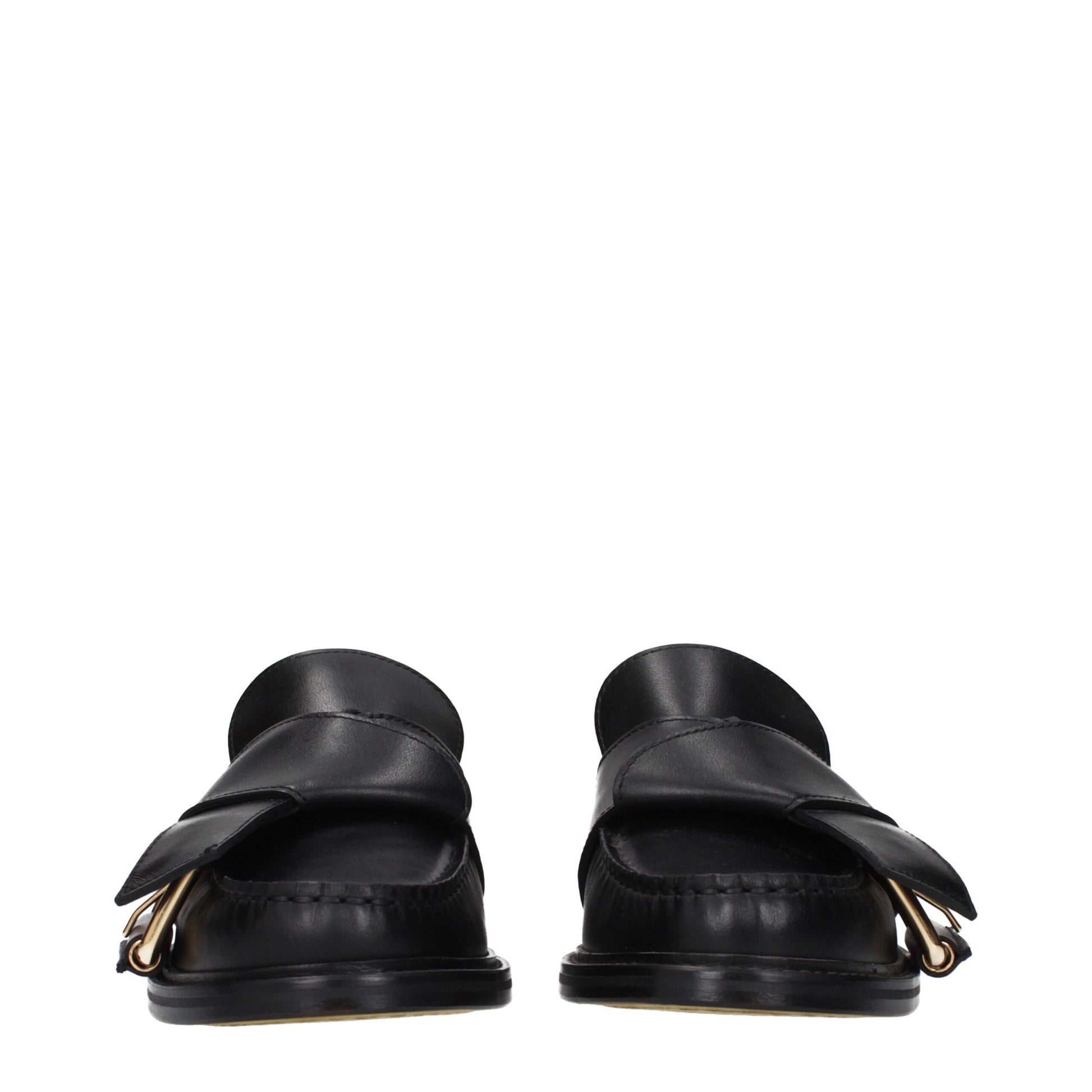 Black Leather Slip-On Loafers